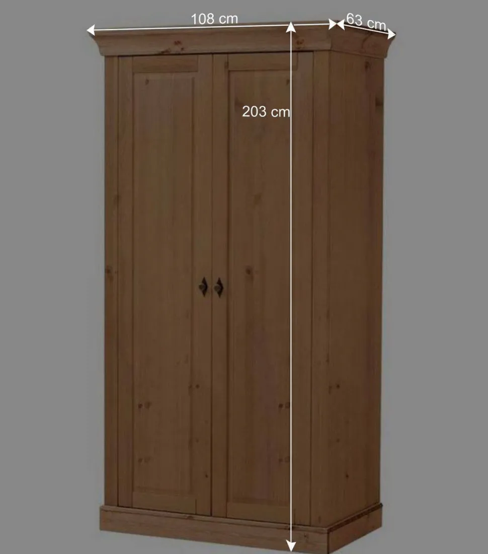 Kinder Kleiderschrank in Kiefer Laugefarben - Piatra