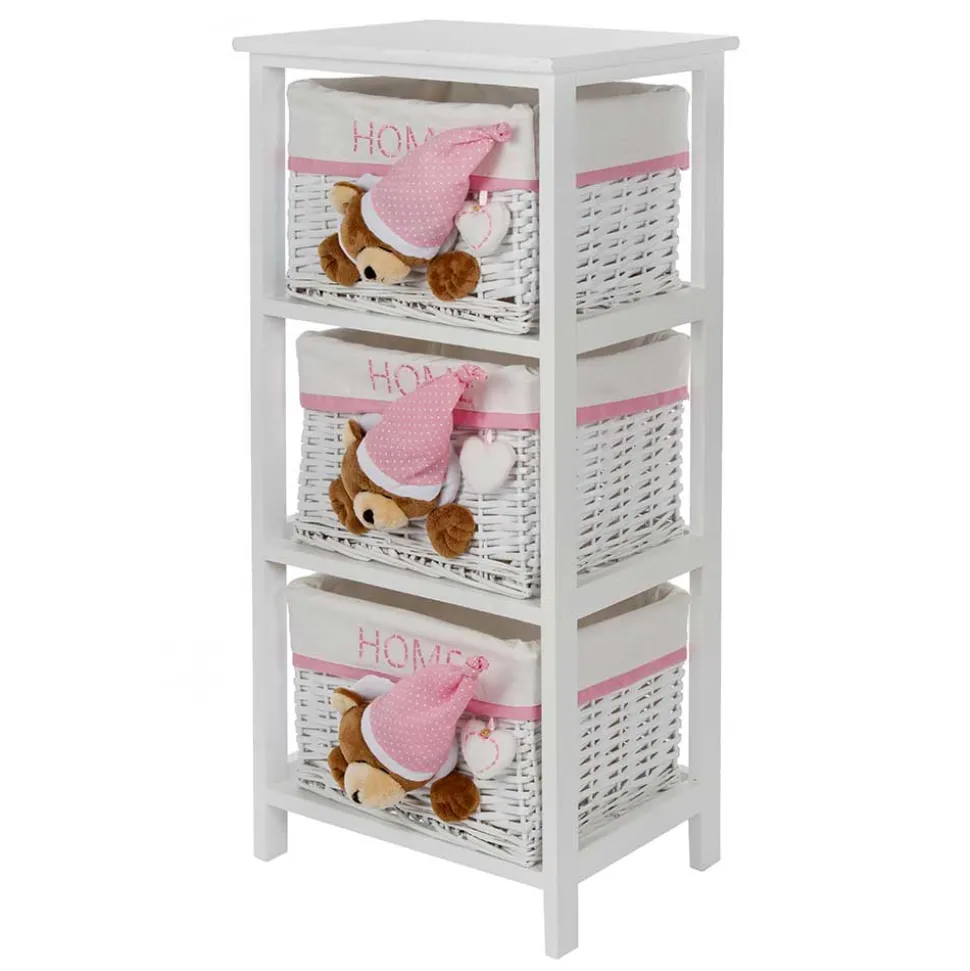 Kinder Regal mit Teddybären - 3 Körbe - Lora