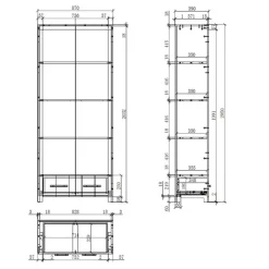 Kinder Schreibtisch und Regal Set - Ellen (zweiteilig)