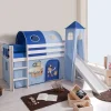 Kinder Spielbett Curigo mit Rutsche und Turm
