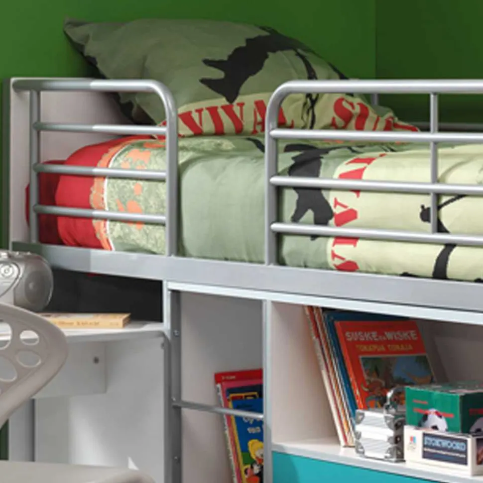 Kinderhochbett Nowy mit ausziehbarem Schreibtisch