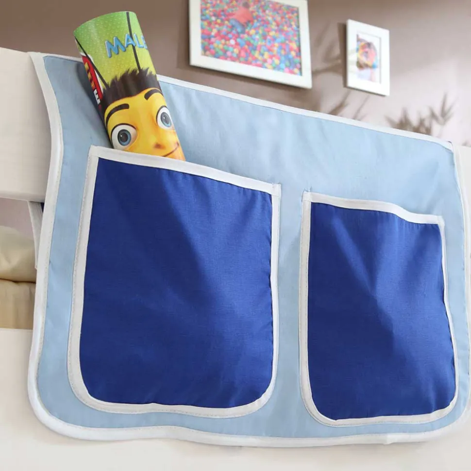 Kinderhochbett Sismail mit Vorhang und Tunnel im Piraten Design