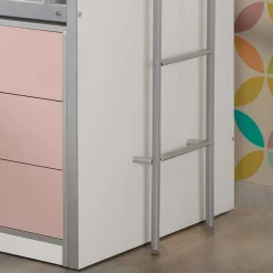 Kinderhochbett Trio in Rosa-Weiß