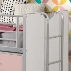 Kinderhochbett Trio in Rosa-Weiß