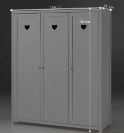 Kinderkleiderschrank Grandory in Weiß lackiert