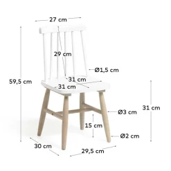 Kinderstühle in Weiß und Natur - Metony (2er Set)