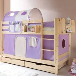 Kinderstockbett Calmaro in Lila-Beige