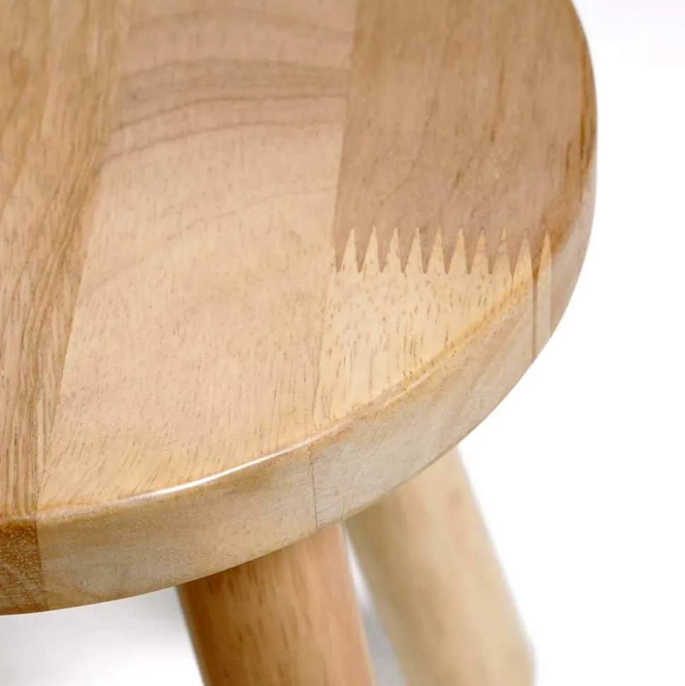 Kinderzimmer Holzhocker aus Gummibaum - Ivano