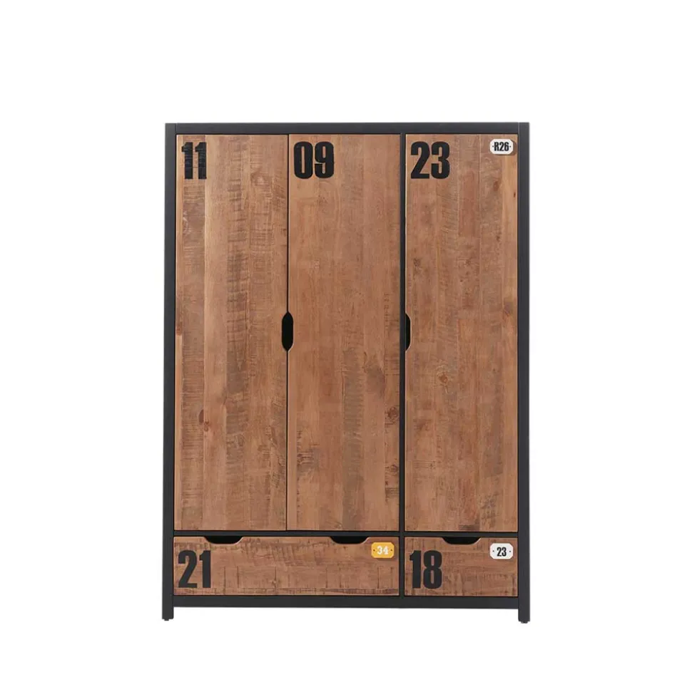 Kinderzimmer Kleiderschrank Krefos in Braun und Schwarz