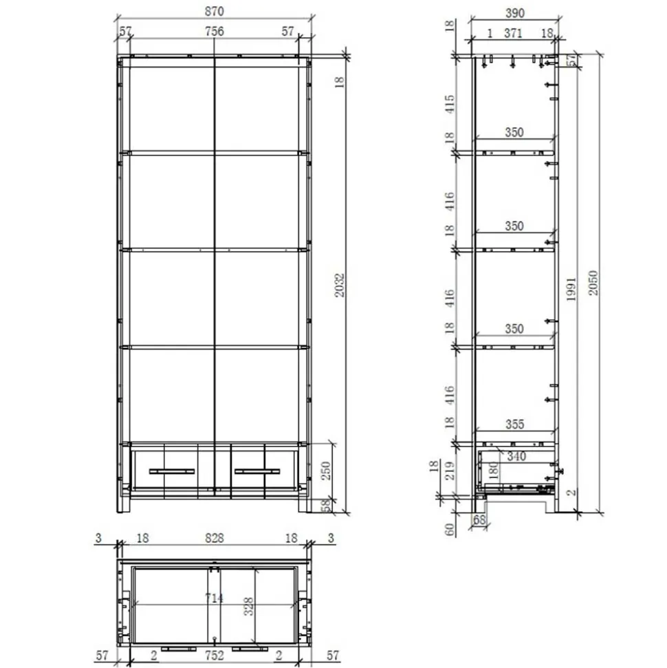 Kinderzimmer Kompletteinrichtung in Weiß - Ellen (fünfteilig)