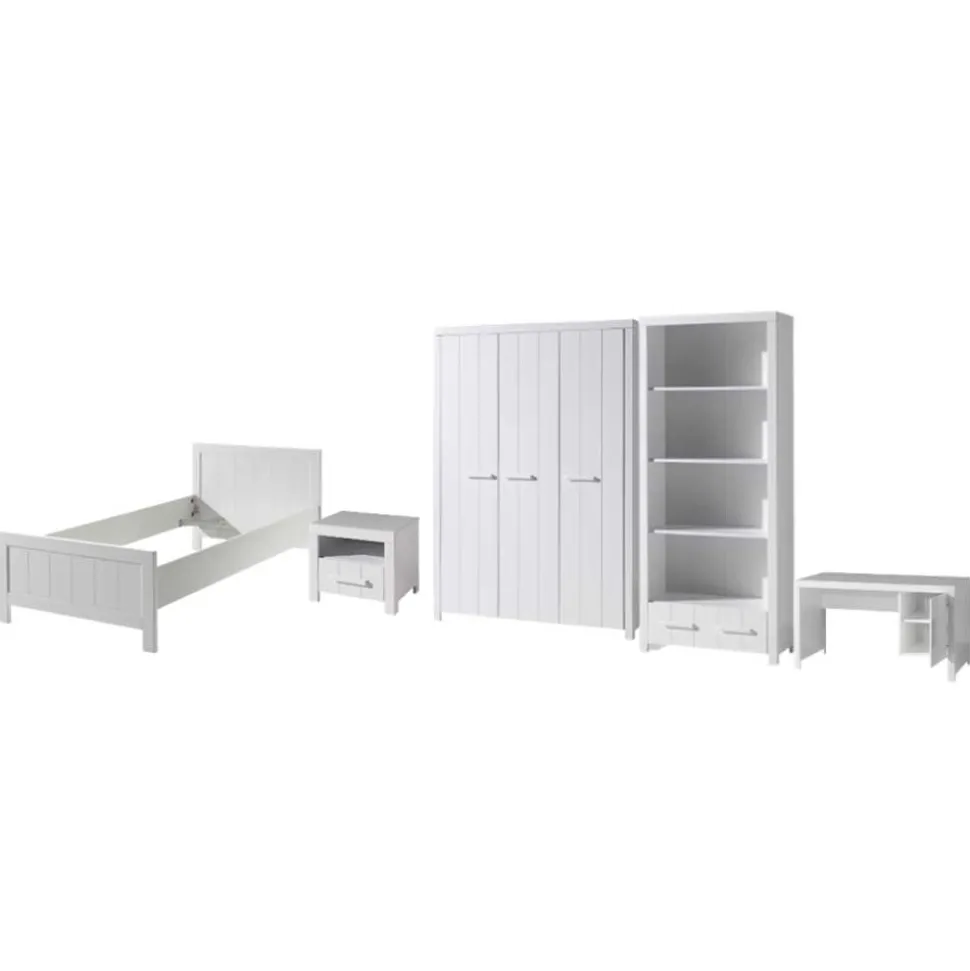 Kinderzimmer Kompletteinrichtung in Weiß - Ellen (fünfteilig)