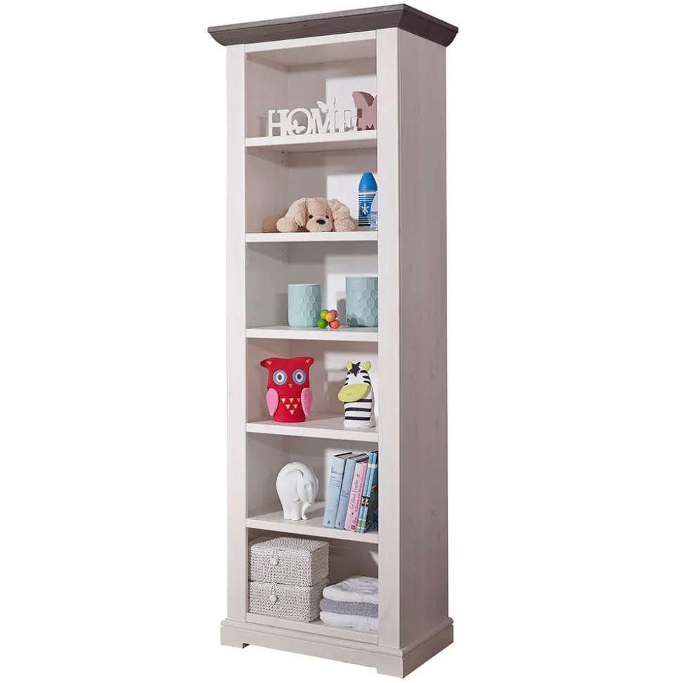 Kinderzimmer Landhaus Regal in Weiß & Grau - Rimesca