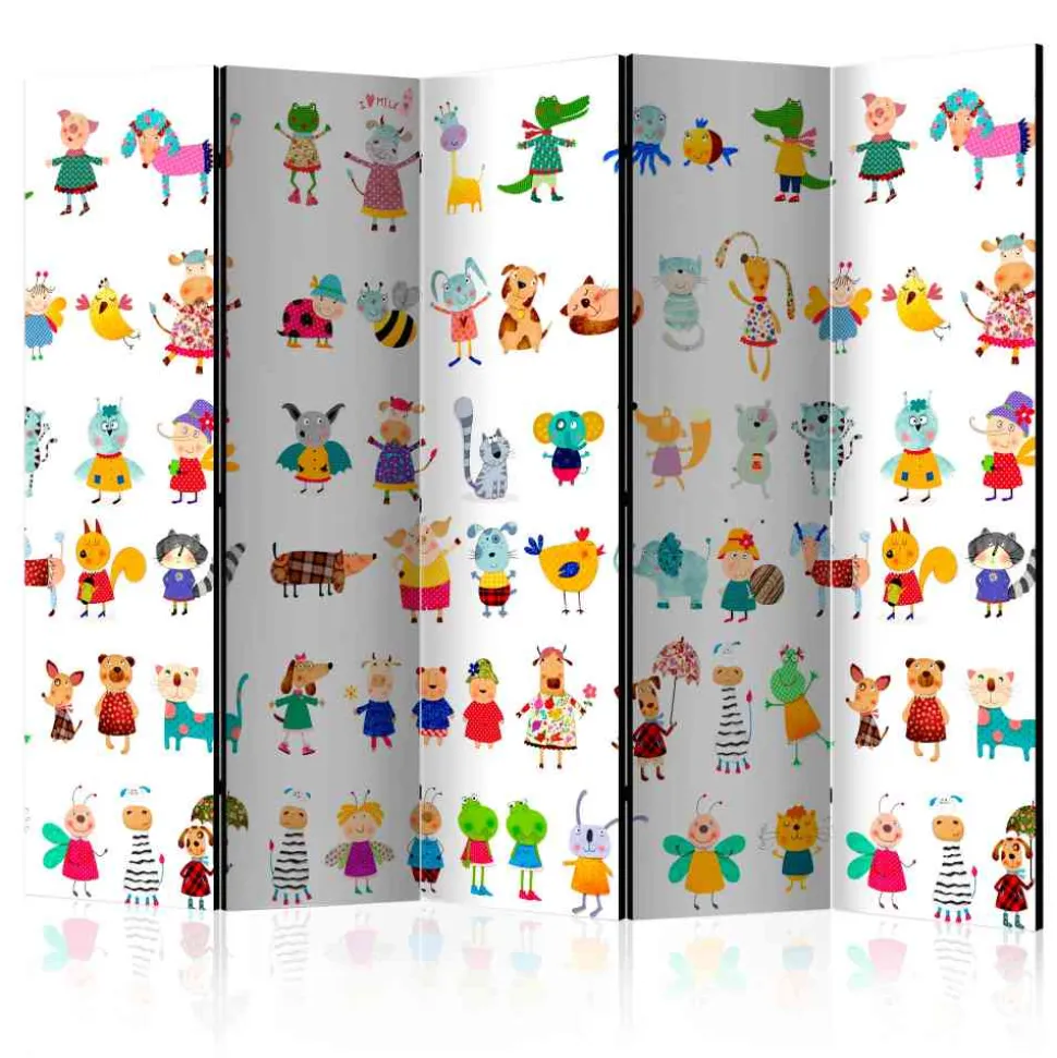 Kinderzimmer Raumteiler mit bunten Tieren - Pablo
