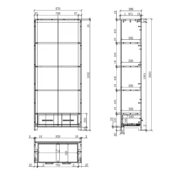 Kinderzimmer Regal in Weiß mit Rückwand - Ellen
