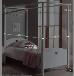 Kinderzimmerbett Grandory mit Himmel