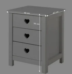 Kinderzimmer-Einrichtung mit Herz - Grandory (dreiteilig)