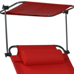 Klappbare Balkonliege in Rot und Schwarz - Haikira