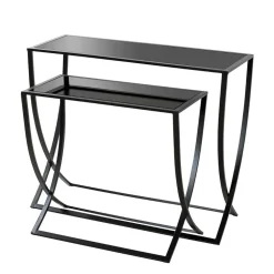 Klappbare Beistelltische in Schwarz - Saltagro (zweiteilig)