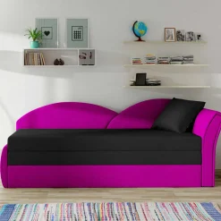 Klappbare Recamiere in Magenta und Schwarz - Karneola