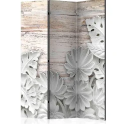 Klappbarer Paravent in Grau Weiß - Nalisha