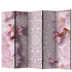 Klappbarer Paravent in Rosa & Weiß - Carika