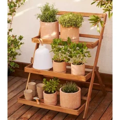 Klappbares Regal im Treppendesign - zB für Blumen - Oledra