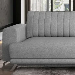 Klappcouch in Hellgrau Chenille - Jakery