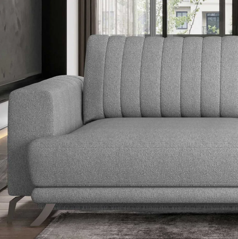 Klappcouch in Hellgrau Chenille - Jakery