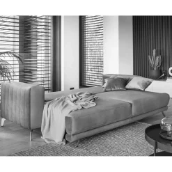 Klappcouch in Hellgrau Chenille - Jakery