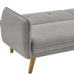 Klappcouch in Hellgrau Strukturstoff - Faye