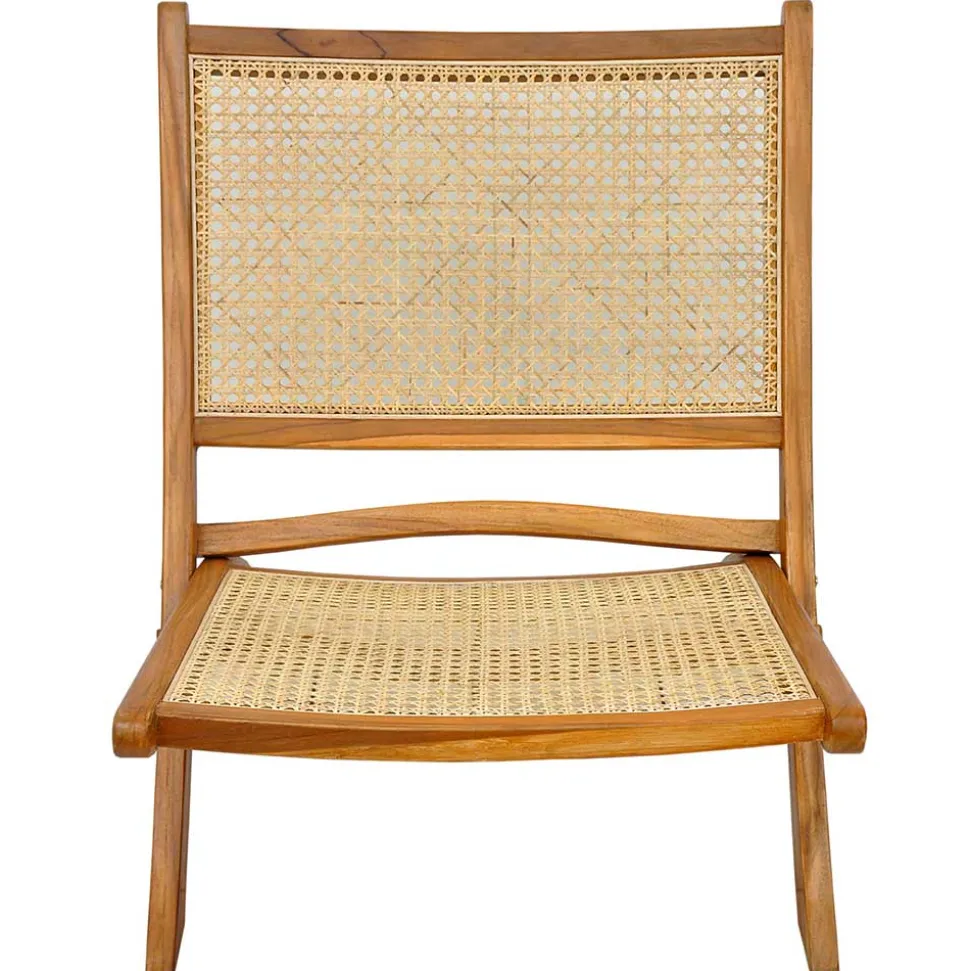 Klappsessel mit Wiener Geflecht aus Teak & Rattan - Vilrada