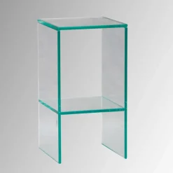Klarglas Beistelltisch mit quadratischer Tischplatte - Weyna