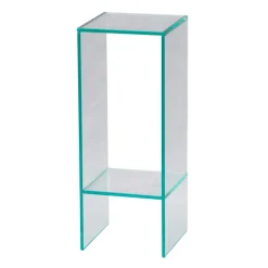 Klarglas Beistelltisch mit quadratischer Tischplatte - Weyna