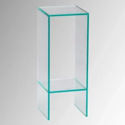 Klarglas Beistelltisch mit quadratischer Tischplatte - Weyna