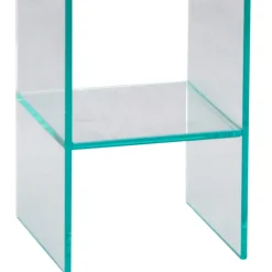 Klarglas Beistelltisch mit quadratischer Tischplatte - Weyna