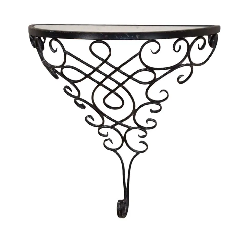 Klassicher Wandtisch Morenza mit schwarzem Metall