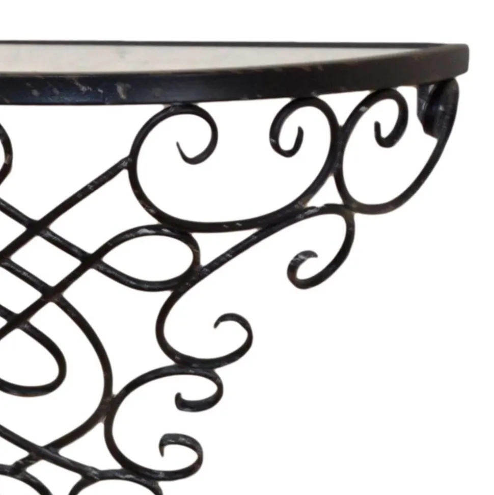 Klassicher Wandtisch Morenza mit schwarzem Metall