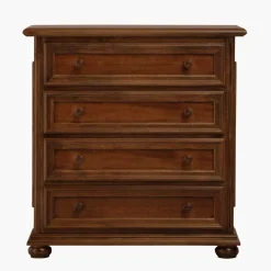 Klassisch gestaltete Hochkommode in Walnussfarben - Manicos