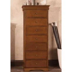 Klassisch gestaltete Hochkommode in Nussbaum - Lemerzi