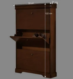 Klassisch gestalteter Schuhschrank in Nussbaum - Lemerzi