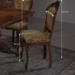 Klassische Essgruppe mit Quadrattisch Magari & 4 Polsterstühlen (fünfteilig)