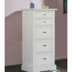 Klassische Hochkommode in Antikweiß - Annot