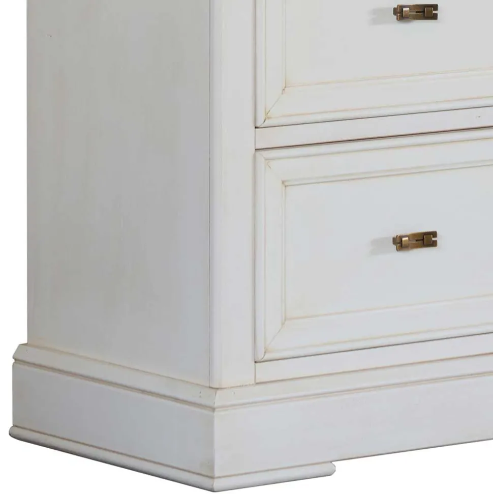 Klassische Hochkommode in Antikweiß - Annot