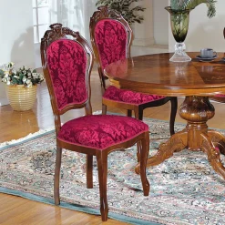 Klassischer Essstuhl in Dunkelrot - Vennezo