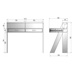 Klassischer Schreibtisch Etzga aus weißem Massivholz