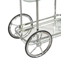Klassischer Servierwagen in Glas & Chrom - Felzon