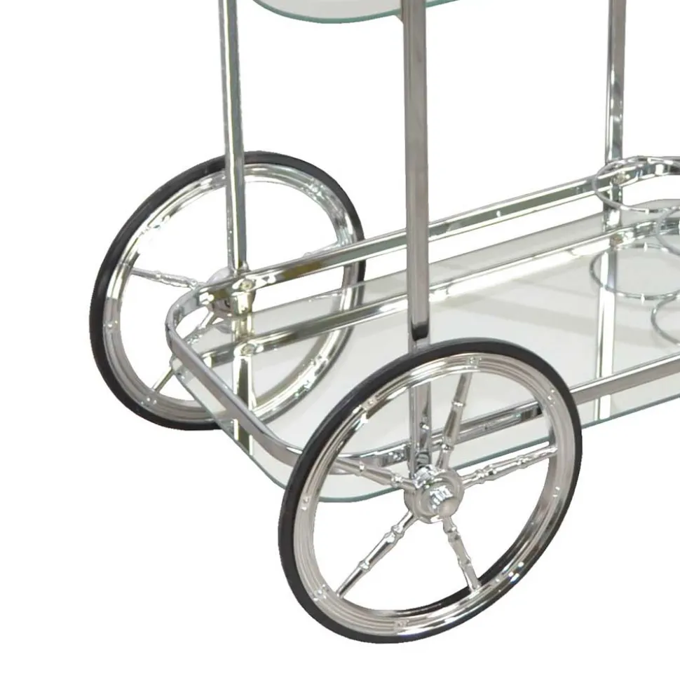 Klassischer Servierwagen in Glas & Chrom - Felzon