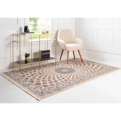 Klassischer Teppich in Hellbraun & Creme & Mehrfarbig - Dortina