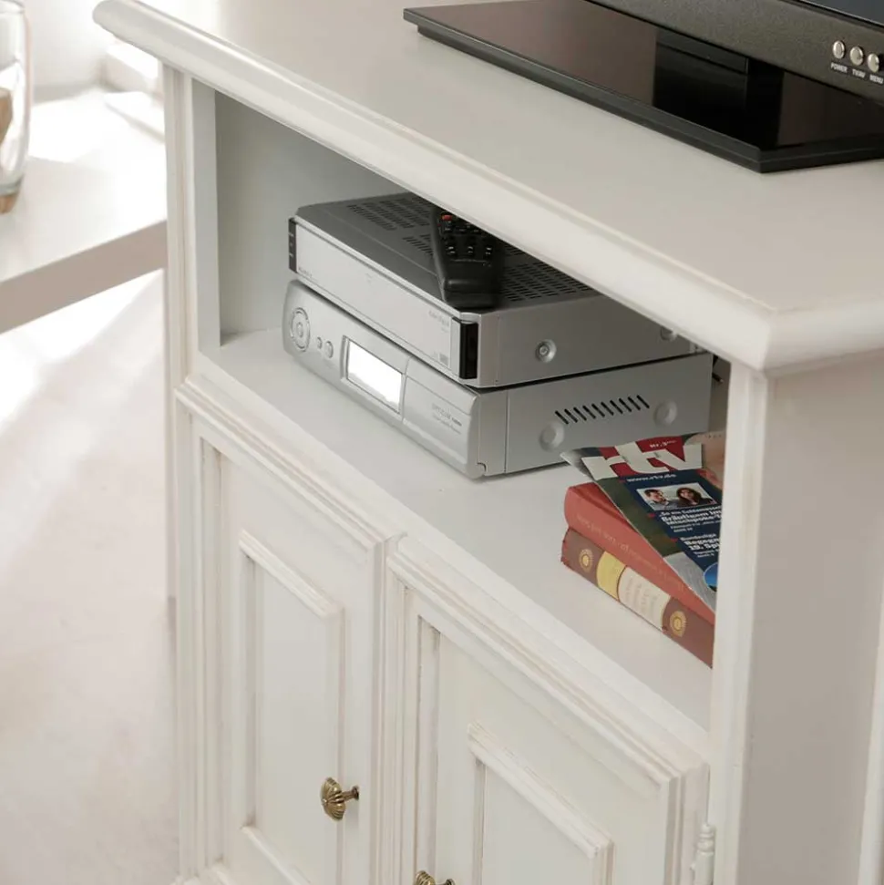 Klassischer TV Unterschrank in Antikweiß - Vicina