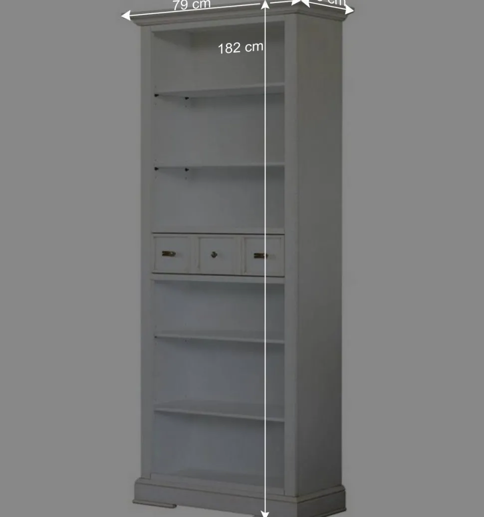Klassisches Bücherregal in Antikweiß - Annot